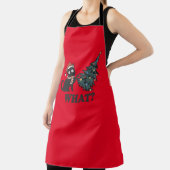 Funny Cat KerstRed Long Apron Schort (Insitu)
