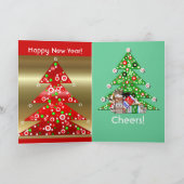 Funny Cat & Kitten Kerst Kaart  (Binnen)