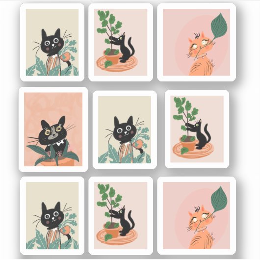 Funny Cat Lijst Stickers (Voorkant)