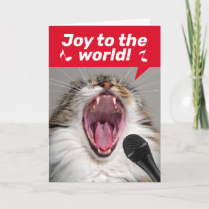 Funny Cat Louly die kerstliedjes zingt Kaart