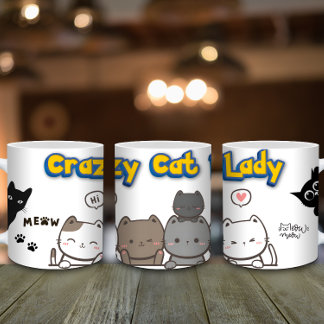 Funny Cat Lover Coffee Mok – Crazy Cat Lady Gift