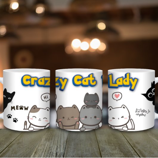 Funny Cat Lover Coffee Mok – Crazy Cat Lady Gift