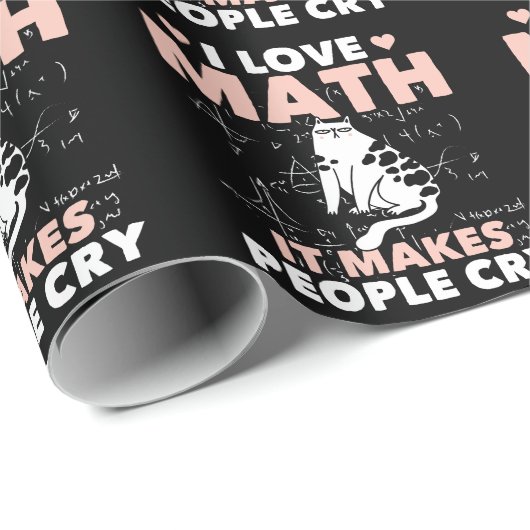 Funny Cat Lover Mathematics Humor Wiskunde Nerd Cadeaupapier (Rol Hoek)