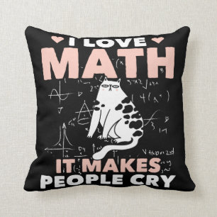 Funny Cat Lover Mathematics Humor Wiskunde Nerd Kussen