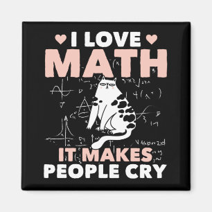 Funny Cat Lover Mathematics Humor Wiskunde Nerd Magneet