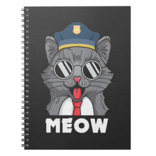 Funny Cat Lover Meow Sheriff Cat Notitieboek