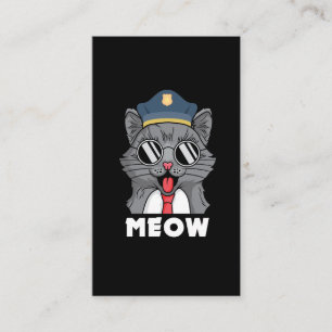 Funny Cat Lover Meow Sheriff Cat Visitekaartje