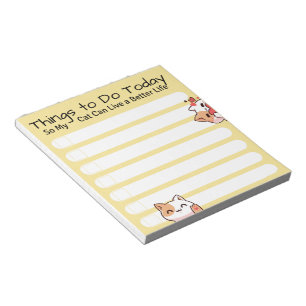 Funny Cat lover om gele kleuren te gebruiken Notitieblok