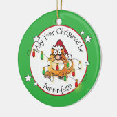 Funny Cat Lover Persoonlijk kerstfeest Keramisch Ornament (Links)