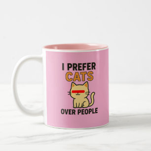 Funny Cat Lover Tweekleurige Koffiemok