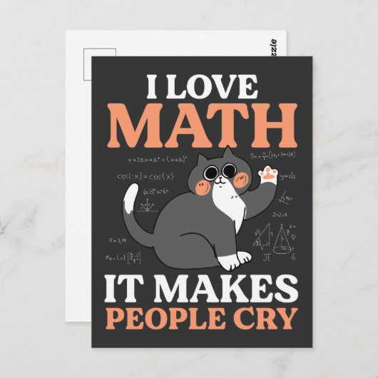 Funny Cat Loving Wiskunde Leraar Nerd Scientist Briefkaart (Voorkant / Achterkant)