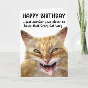 Funny Cat Making Faces Verjaardag Wenskaart Kaart