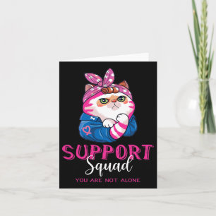 Funny Cat Mam Support Squad Breast Cancer Awarenes Kaart