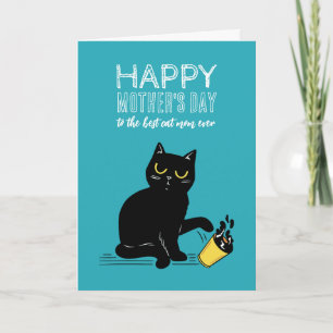 Funny Cat Mama Cute Happy Moederdag Kaart