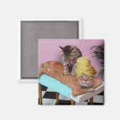 Funny Cat Massage Magneet (Voorkant / Achterkant)