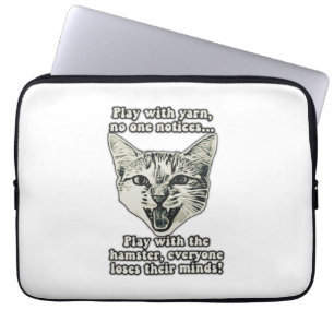 Funny cat meme for cat people and cat lovers laptop sleeve