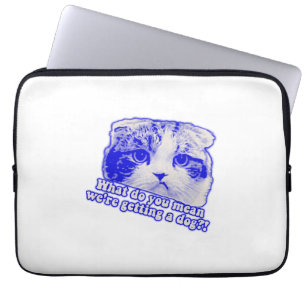 Funny cat meme voor kattenliefhebbers en katteneig laptop sleeve