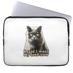 Funny cat meme voor kattenliefhebbers en kattenkat laptop sleeve