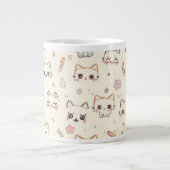 Funny Cat Meow Cartoon Pattern Extra Grote Beker (Voorkant)