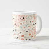Funny Cat Meow Cartoon Pattern Extra Grote Beker (Voorkant rechts)