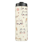 Funny Cat Meow Cartoon Pattern Thermosbeker (Voorkant)