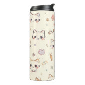 Funny Cat Meow Cartoon Pattern Thermosbeker (Gedraaid links)