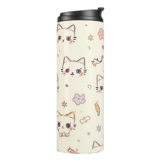 Funny Cat Meow Cartoon Pattern Thermosbeker (Gedraaid links)