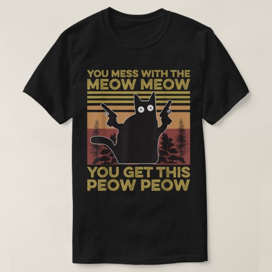 Funny Cat Meow Meow Peow Peow T-shirt (Design voorkant)
