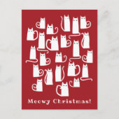 Funny Cat Meowy Briefkaart kerstfeestdag (Voorkant)
