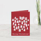 Funny Cat Meowy Kerstfeestdag Kaart (Voorkant)