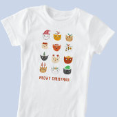 Funny Cat Meowy Kerstmis T-shirt