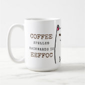 Funny Cat met Coffee Cup en Words Mok (Links)