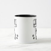 Funny Cat met waarschuwingsbanner voor mannen Mok (Midden)