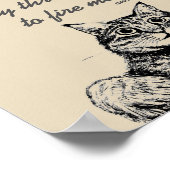 Funny Cat met werk dat als citaat wordt beschouwd Poster (Hoek)