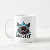 Funny Cat, Mindset Motivational Saying, Shark Koffiemok (Links)