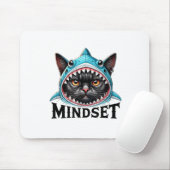 Funny Cat, Mindset Motivational Saying, Shark  Muismat (Met muis)