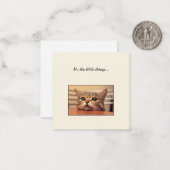 Funny Cat Mini Dank u wel briefkaart (Voorkant / Achterkant in situ)
