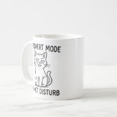Funny Cat Mode Introvert Ne Disturbe Pas Mug (Devant gauche)
