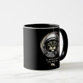 Funny Cat Mok Spoof Space Parodie - Bewerkbare tek (Voorkant rechts)