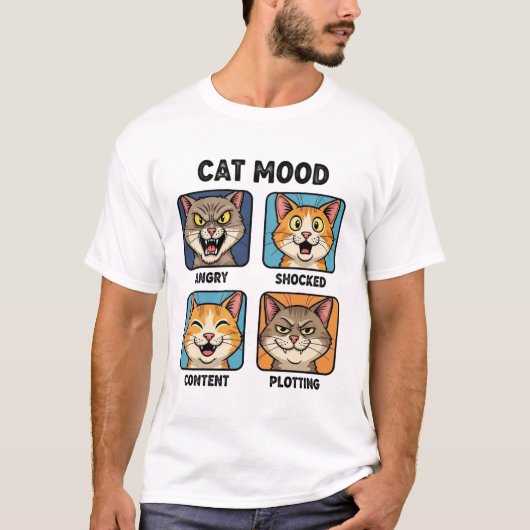 Funny Cat Mood Chart T-Shirt (Voorkant)