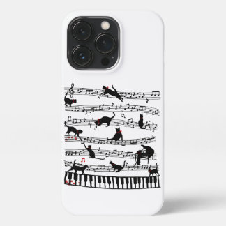 Funny Cat Music Note, Gift for Piano Player, Music iPhone 13 Pro Hoesje