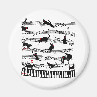 Funny Cat Music Note, Gift for Piano Player, Music Magneet