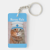 Funny Cat Nurses Rule Sleutelhanger (achterkant)