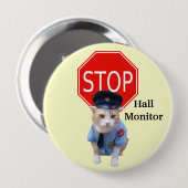 Funny Cat Officer/Hall Monitor Ronde Button 4,0 Cm (Voorkant /achterkant)
