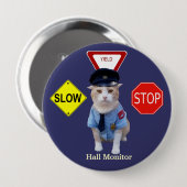 Funny Cat Officer/Hall Monitor Ronde Button 4,0 Cm (Voorkant /achterkant)