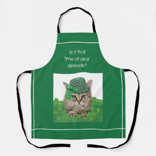Funny Cat op St. Patrick's Day Schort