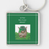 Funny Cat op St. Patrick's Day Sleutelhanger (Voorkant)