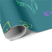 Funny Cat Pattern Gift Wrapping Papper Cadeaupapier (Rol Hoek)