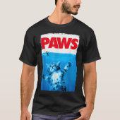 Funny Cat PAWS Parody Design T-shirt (Voorkant)