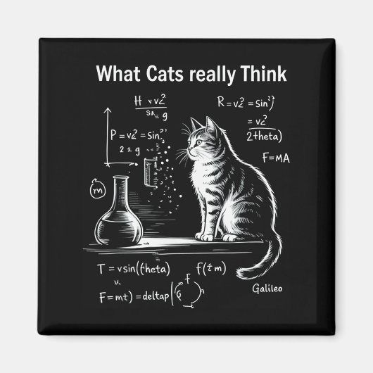 Funny Cat Physics Humor Design What Cats Really Th Magneet (Voorkant)
